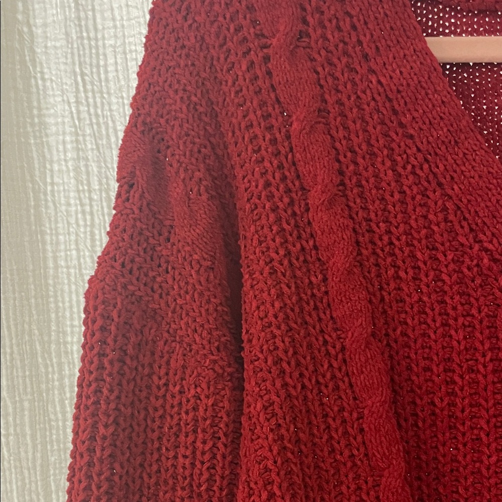 True Craft Deep Red Cardigan Sweater - Picture 6 of 6